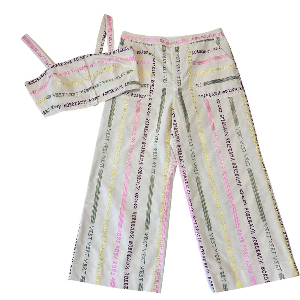Anthropologie Multicolor Striped Wide Leg Pants